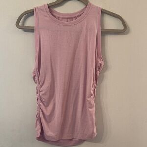 Athleta Size XS Pink Ruched at Side scoop Neck Sleeveless Tank